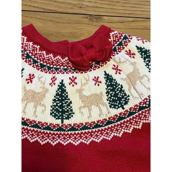 Tahari Baby Girl Fair Isle Knit Christmas Tree Dress Sz 24 Month Embroidery‎ - Picture 5 of 16